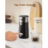 imageDREO 8in1 Milk Frother Upgraded Electric Stainless Steel Frother for Latte Art Microfoam and Coffee 9oz270ml Warm and Cold Foam Automatic Frothers LED Easy to CleanMidnight Black