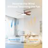 imageDreo Ceiling Fans with Lights 12 Speeds ampamp 3 Fan Modes Quiet DC Motor Low Profile Easy to Install Flush Mount Smart Ceiling Fan with Dimmable LED 12H Timer for Bedroom Remote White 44Silver