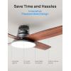 imageDreo Ceiling Fans with Lights 12 Speeds ampamp 3 Fan Modes Quiet DC Motor Low Profile Easy to Install Flush Mount Smart Ceiling Fan with Dimmable LED 12H Timer for Bedroom Remote White 44Silver
