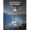 imageDreo Ceiling Fans with Lights 12 Speeds ampamp 3 Fan Modes Quiet DC Motor Low Profile Easy to Install Flush Mount Smart Ceiling Fan with Dimmable LED 12H Timer for Bedroom Remote White 44Silver