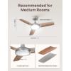 imageDreo Ceiling Fans with Lights 42 Inch 6 Speeds 6Level Dimmable 5CCT Quiet Remote Control Reversible DC Motor Quickinstall 8H Timer Black Ceiling Fan for Bedroom Indoor Living RoomGrey