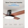 imageDreo Ceiling Fans with Lights 44 Low Profile Black Ceiling Fan with Remote Control for Bedroom 6Level Dimmable Lighting ampamp 5Color Tone 6 Speeds Reversible DC Motor Easy Installation TimerBlack
