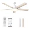 imageDreo Ceiling Fans with Lights 52 Inch 6 Speeds 5 Color Tones Dimmable LED Quiet Reversible DC Motor Remote 8H Timer Black Ceiling Fan for Bedroom Living Room Easy to InstallWhite