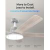 imageDreo Ceiling Fans with Lights 52 Inch 6 Speeds 5 Color Tones Dimmable LED Quiet Reversible DC Motor Remote 8H Timer Black Ceiling Fan for Bedroom Living Room Easy to InstallWhite