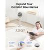 imageDreo Fan for Bedroom 120 Oscillating Standing Fans Quiet Floor Fan with DC Motor 100ft Pedestal Fans for Room 9 Speeds 4 modes 20dB 120 Manual Vertical 3742quot Adjustable Height 9H TimerWhite