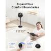 imageDreo Fan for Bedroom 120 Oscillating Standing Fans Quiet Floor Fan with DC Motor 100ft Pedestal Fans for Room 9 Speeds 4 modes 20dB 120 Manual Vertical 3742quot Adjustable Height 9H TimerBlack