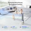 imageDreo MC710S Air Purifier Tower Fan 45quot 2in1 Smart Fan for Bedroom 27fts Velocity 120Oscillation 24H Timer Bladeless Fans for Home 25dB Low Noise Standing Fan Works with Alexa Silver BlueSilver Blue