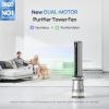 imageDreo MC710S Air Purifier Tower Fan 45quot 2in1 Smart Fan for Bedroom 27fts Velocity 120Oscillation 24H Timer Bladeless Fans for Home 25dB Low Noise Standing Fan Works with Alexa Silver BlueSilver Blue