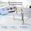 imageDreo MC710S Air Purifier Tower Fan 45quot 2in1 Smart Fan for Bedroom 27fts Velocity 120Oscillation 24H Timer Bladeless Fans for Home 25dB Low Noise Standing Fan Works with Alexa Silver BlueSilver Orange