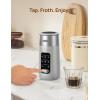 imageDreo Milk Frother 8in1 Electric Frother for Latte Art Coffee 9oz270ml Warm and Cold Foam Automatic Frothers for Dairy and NonDairy Milk LED Easy to Clean BaristaMaker AirGray