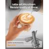 imageDreo Milk Frother 8in1 Electric Frother for Latte Art Coffee 9oz270ml Warm and Cold Foam Automatic Frothers for Dairy and NonDairy Milk LED Easy to Clean BaristaMaker AirGray