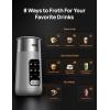 imageDreo Milk Frother 8in1 Electric Frother for Latte Art Coffee 9oz270ml Warm and Cold Foam Automatic Frothers for Dairy and NonDairy Milk LED Easy to Clean BaristaMaker AirGray