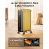 imageDreo Radiator Heater 8 Safety Protection Oil Filled Radiator Heater for Indoor Use 1500W Electric Heaters for Large Room 8 Fins with Remote 4 Modes Digital Thermostat 24H Timer QuietSpace Gray