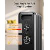 imageDreo Radiator Heater Dual Knobs 8 Safety Protection 1500W Electric Space Heaters for Indoor Use Large Room Energy Saving Quiet Oil Filled Radiator for Bedroom Adjustable ThermostatGray