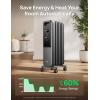 imageDreo Radiator Heater Dual Knobs 8 Safety Protection 1500W Electric Space Heaters for Indoor Use Large Room Energy Saving Quiet Oil Filled Radiator for Bedroom Adjustable ThermostatGray