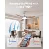 imageDreo Smart Ceiling Fans with Lights 42 Inch Black Ceiling Fan 12 Speeds ampamp 3 Fan Modes Stepless Color Tones Dimmable LED Light 112H Timer Quiet DC Motor RemoteAPPAlexaWall Switch ControlGrey