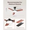 imageDreo Smart Ceiling Fans with Lights 42 Inch Black Ceiling Fan 12 Speeds ampamp 3 Fan Modes Stepless Color Tones Dimmable LED Light 112H Timer Quiet DC Motor RemoteAPPAlexaWall Switch ControlBlack
