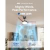 imageDreo Smart Ceiling Fans with Lights 42 Inch Black Ceiling Fan 12 Speeds ampamp 3 Fan Modes Stepless Color Tones Dimmable LED Light 112H Timer Quiet DC Motor RemoteAPPAlexaWall Switch ControlBlack