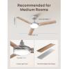 imageDreo Smart Ceiling Fans with Lights 42 Inch Black Ceiling Fan 12 Speeds ampamp 3 Fan Modes Stepless Color Tones Dimmable LED Light 112H Timer Quiet DC Motor RemoteAPPAlexaWall Switch ControlGrey