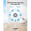 imageDreo Smart Fan for Bedroom 120105 Omnidirectional Oscillating Standing Fans with Remote 100ft Quiet Floor Fan for Room WiFiVoiceAlexa 6 Modes 8 Speeds 3743 Height 12H Timer DC MotorWhite