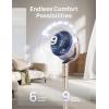 imageDreo Smart Fan for Bedroom Positionbased Oscillation 150120 3D Oscillating Fan 110ft Pedestal Fans with WiFiVoiceRemote Standing Fans Work with AlexaGoogle 9 Speeds 6 Modes 25dB SilverStarlight