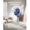 imageDreo Smart Fan for Bedroom Positionbased Oscillation 150120 3D Oscillating Fan 110ft Pedestal Fans with WiFiVoiceRemote Standing Fans Work with AlexaGoogle 9 Speeds 6 Modes 25dB SilverSilver