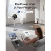 imageDreo Smart Fan for Bedroom Positionbased Oscillation 150120 3D Oscillating Fan 110ft Pedestal Fans with WiFiVoiceRemote Standing Fans Work with AlexaGoogle 9 Speeds 6 Modes 25dB SilverSilver