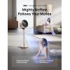 imageDreo Smart Fan for Bedroom Positionbased Oscillation 150120 3D Oscillating Fan 110ft Pedestal Fans with WiFiVoiceRemote Standing Fans Work with AlexaGoogle 9 Speeds 6 Modes 25dB SilverStarlight