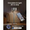 imageDreo Smart Fans for Bedroom 120 120 OmniDirectional Oscillating Fan 90ft Quiet Pedestal Fan with RGB Light 9 Speeds 6 Modes 20dB 8H Timer WiFiVoice 3742quot Floor Fans with Remote Silversilver