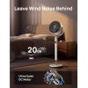 imageDreo Smart Fans for Bedroom 120 120 OmniDirectional Oscillating Fan 90ft Quiet Pedestal Fan with RGB Light 9 Speeds 6 Modes 20dB 8H Timer WiFiVoice 3742quot Floor Fans with Remote SilverWhite