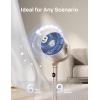 imageDreo Smart Fans for Bedroom 120 120 OmniDirectional Oscillating Fan 90ft Quiet Pedestal Fan with RGB Light 9 Speeds 6 Modes 20dB 8H Timer WiFiVoice 3742quot Floor Fans with Remote Silverstarlight