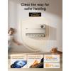 imageDreo Smart Wall Heater Electric Space Heater for Bedroom 1500W 120 Vertical Oscillation Adjustable Thermostat Remote Control 24H Timer EasyMount Heater for Indoor Use Works with Alexa WH719SWooden