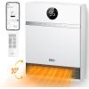 imageDreo Smart Wall Heater IP24 Electric PTC Space Heaters for Indoor Use 30 Oscillation Adjustable Thermostat Remote Control Works with Alexa 24H Timer Easymounted for Bedroom Office HomeWhite