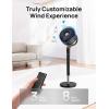 imageDreo Standing Fan 120120Omnidirectional Oscillating Fan For Bedroom 85 ft Circulator With Remote DC Motor Quiet Pedestal Fans Adjustable Height 8 Speeds 3 Modes 8H Timer Home PolyFan 502Black
