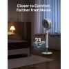 imageDreo Standing Fan 120120Omnidirectional Oscillating Fan For Bedroom 85 ft Circulator With Remote DC Motor Quiet Pedestal Fans Adjustable Height 8 Speeds 3 Modes 8H Timer Home PolyFan 502White