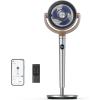 imageDreo Standing Fan 120120Omnidirectional Oscillating Fan For Bedroom 85 ft Circulator With Remote DC Motor Quiet Pedestal Fans Adjustable Height 8 Speeds 3 Modes 8H Timer Home PolyFan 502Silver