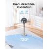 imageDreo Standing Fan 120120Omnidirectional Oscillating Fan For Bedroom 85 ft Circulator With Remote DC Motor Quiet Pedestal Fans Adjustable Height 8 Speeds 3 Modes 8H Timer Home PolyFan 502Silver