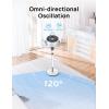 imageDreo Standing Fan 120120Omnidirectional Oscillating Fan For Bedroom 85 ft Circulator With Remote DC Motor Quiet Pedestal Fans Adjustable Height 8 Speeds 3 Modes 8H Timer Home PolyFan 502White