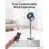 imageDreo Standing Fan 120120Omnidirectional Oscillating Fan For Bedroom 85 ft Circulator With Remote DC Motor Quiet Pedestal Fans Adjustable Height 8 Speeds 3 Modes 8H Timer Home PolyFan 502Silver