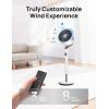 imageDreo Standing Fan 120120Omnidirectional Oscillating Fan For Bedroom 85 ft Circulator With Remote DC Motor Quiet Pedestal Fans Adjustable Height 8 Speeds 3 Modes 8H Timer Home PolyFan 502White