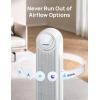 imageDreo Tower Fan for Bedroom 25fts Smart Standing Fans 90 Oscillating Floor Fan with 4 Modes 4 Speeds 8H Timer 28dB Bladeless Remote 28 dB Works with WiFi Voice ControlWhite