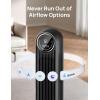 imageDreo Tower Fan for Bedroom 25fts Smart Standing Fans 90 Oscillating Floor Fan with 4 Modes 4 Speeds 8H Timer 28dB Bladeless Remote 28 dB Works with WiFi Voice ControlBlack