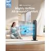 imageDreo Tower Fan for Bedroom 25fts Smart Standing Fans 90 Oscillating Floor Fan with 4 Modes 4 Speeds 8H Timer 28dB Bladeless Remote 28 dB Works with WiFi Voice ControlBlack
