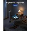 imageDreo Tower Fan for Bedroom 25fts Smart Standing Fans 90 Oscillating Floor Fan with 4 Modes 4 Speeds 8H Timer 28dB Bladeless Remote 28 dB Works with WiFi Voice ControlBlack