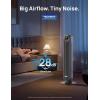imageDreo Tower Fan for Bedroom 25fts Velocity Quiet Floor Fan 90 Oscillating Fans for Indoors with 4 Speeds 4 Modes 8H Timer Standing Fans Bladeless Fan Black Nomad One DRHTF007Grey