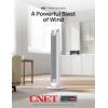 imageDreo Tower Fan for Bedroom 90 Oscillating Fans that Blow Cold Air 5 Speeds 4 Modes with 26fts Velocity 12H ampamp 28dB Quiet Timer Remote Touch 40quot Standing Floor Fan for Home Office BlackWhite