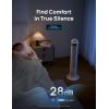 imageDreo Tower Fan for Bedroom 90 Oscillating Standing Fans for Room with 4 Speeds 3 Modes 28dB Quiet for Sleep 25fts Velocity 8H Timer Remote Living Room Office Home Black TF117White