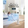 imageDreo Tower Fan for Bedroom 90 Oscillating Standing Fans for Room with 4 Speeds 3 Modes 28dB Quiet for Sleep 25fts Velocity 8H Timer Remote Living Room Office Home Black TF117White