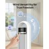 imageDreo Tower Fan for Bedroom 90 Oscillating Standing Fans for Room with 4 Speeds 3 Modes 28dB Quiet for Sleep 25fts Velocity 8H Timer Remote Living Room Office Home Black TF117White