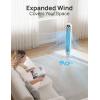 imageDreo Tower Fan for Bedroom Upgraded DC 9 Speeds 25dB UltraQuiet Floor Fan 90 Oscillating Fans with 28fts Velocity 12H Timer Standing Fan Bladeless Fan Powerful for Home Office RoomWhite